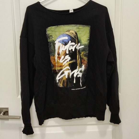 Mo&Co graphic black crew neck sweatshirt "The future is girls" - Picture 5 of 10